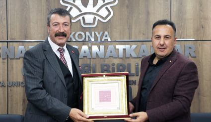 Başkanımız Ünlügül, Madeni Eşya Federasyonu Genel Başkanı Yıldırım'ı Konya’da misafir etti.